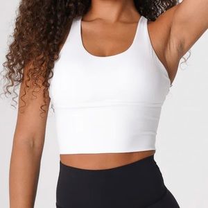 NVGTN White Matrix Sports Bra Crop Top